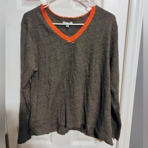 Paper Tee V Neck Long Sleeve Shirt